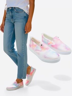 Juicy Couture Women’s Pastel Tie-Dye Slip-On Sneakers - Pink/Blue/White